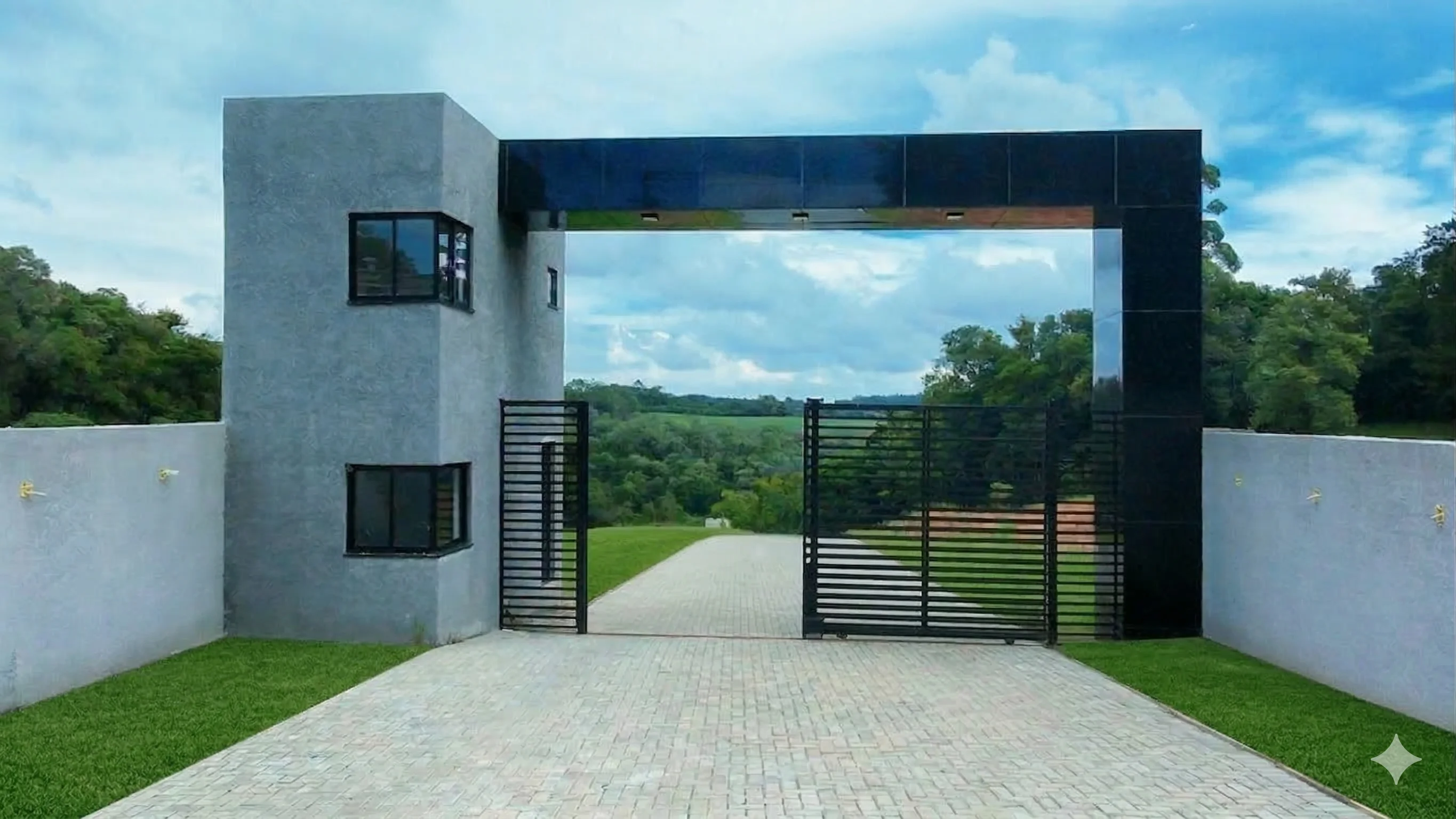 Visão aérea representando um projeto de loteamento de terrenos pela SK Construções